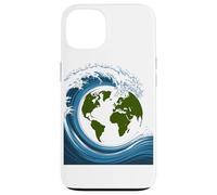 Earth Waves Surrounding Planet Globe Design Case for iPhone 13