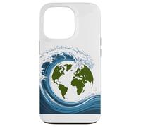 Earth Waves Surrounding Planet Globe Design Case for iPhone 13 Pro