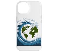 Earth Waves Surrounding Planet Globe Design Case for iPhone 14