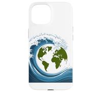Earth Waves Surrounding Planet Globe Design Case for iPhone 15