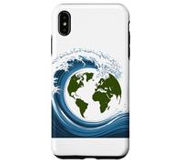 Earth Waves Surrounding Planet Globe Design Case for iPhone XS Max