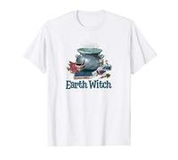 Earth Witch Herbalist Gift Cauldron and Mandrake Pagan Tee T-Shirt