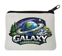 Earth with Natural and Cosmic Elements Neoprene Coin Purse Pouch 10x11cm White