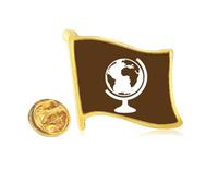 Earth World Region Geography Golden Metal Flag Lapel Pin Badge