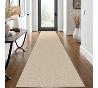 EARTHALL Washable Runner Rug 2x12 Ft Non Slip Runners for Hallways Long Cotton Rubber Backed Kitchen Runner Braided Indoor Floor Carpet Runners for Entryway, Hall, Kitchen, Send/Beige