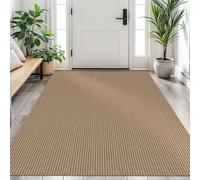 EARTHALL Woven Area Rug 4x6 Ft Washable Rugs for Entryway Non Slip Braided Throw Rugs Bedroom Rugs Cotton Entry Rug Cotton Floor Carpet for Bedroom Dining Room Living Room, Orange/Tan/Brown