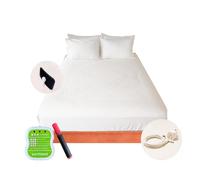 earthbeat Classic Earthing Fitted Sheet. UK Adapter Included. Free Grounding Tester Kit. Silver Fiber and Soft, Smooth Cotton. Natural Therapy. Undyed, Suitable for Chemical Sensitivity. King-Size.