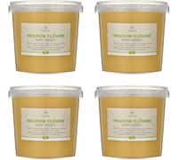 Earthbreath Meadow Flower Raw Honey - 12kg (4x3kg) - Pure, Unpasteurised and Unfiltered - From Single Apiary - Natural Sweetener for Cooking, Coffee, Tea, Juice, Drinks