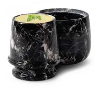 EARTHEN CRAFTS Marble Butter Keeper 4.25 Inches Black Zebra Butter Container for Kitchen Counter, Fresh French Spreadable Butter Crock Pot Ideal Butter Dish with Water for Home & Dining Table Top