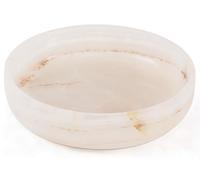EARTHEN CRAFTS Marble Serving Bowl 8" White Onyx Handmade Fruits & Salad Bowl For Kitchen Counter - Modern Stone Dining Table Fruit Holder Decorative Bowls