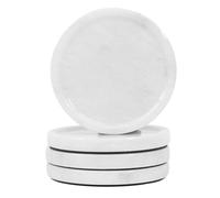 Earthen Crafts Marble White Coasters Set of 4 for Drinks Coaster