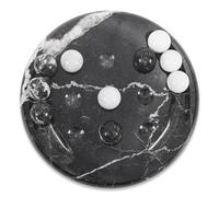 EARTHEN CRAFTS Mini Marble Tic Tac Toe Board Game 6" Black & White, Handmade Classic Board Game for Family, Game Night, Home & Coffee Table Decor, Ideal for Gifting