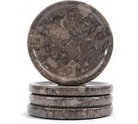 Earthen Crafts Oceanic Marble Coaster Set 4" - Desk, Farmhouse & Living Room Décor Essentials Pack of 4 Coasters - Dining Table Must-Have