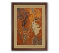 Earthen Flow Boho Framed Wall Art Print A2 (59.4×42cm) Walnut, Wall Decor for Living Room, Bedroom, Office & Home, Ready to Hang, Art Gift