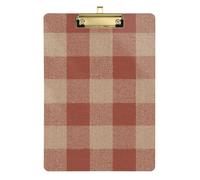 Earthen Linen Weave Gingham Clipboard Physical Therapy Banner for Student Girls Kids Teacher Clipboard Size 9 x 12