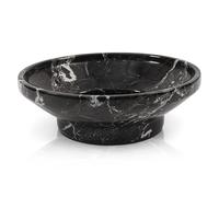 EARTHENTONES Black Marble Fruit Bowl - Decorative Salad Bowl for Kitchen Decor, Handmade Marble Fruit Basket, Elegant Home Accessories for Dining Table or Countertop
