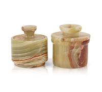 EarthenTones Marble Butter Keeper and Salt Cellar Set, Elegant Kitchen Countertop Storage, Spice Jar and Butter Dish Combo, Tea Coffee Sugar Canister Alternative, Gift for Home Décor