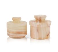 EarthenTones Marble Butter Keeper and Salt Cellar Set, Elegant Kitchen Countertop Storage, Spice Jar and Butter Dish Combo, Tea Coffee Sugar Canister Alternative, Gift for Home Décor