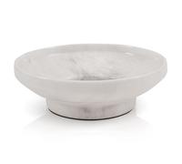 EARTHENTONES White Marble Fruit Bowl - Decorative Salad Bowl for Kitchen Decor, Handmade Marble Fruit Basket, Elegant Home Accessories for Dining Table or Countertop