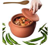 Earthenware Clay Mud Eathern Terracotta Cooking Pot Pottery Cazuela Cookware with Lid Natural Stovetop Stove Top Stone Stew Rice Unglazed Mexican Indian Kitchen Oven Terra Cotta Handcrafted
