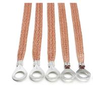 Earthing jumper 10~100pcs Durable Ground Lead Wire Copper Clad Aluminum Braid Span Cable Bridge Grounding Connection(Length 250mm,50PCS_4.0MM2)