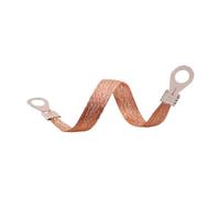 Earthing jumper 2.5/4/6mm Bridge Grounding Lead Wire Copper Clad Aluminum Span Cable Braided Flexible Durable Ground Connection 8mm Hole(300mm x 6.0mm,10 Pieces)