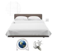 earthinglife grounding bed sheet earthing sheets with UK grounding cord conductive fabric with 5% sliver connect to earth for better sleep (off White 180 * 230CM for single small double)