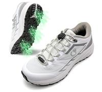 earthinglife grounding Trail Running Shoe for Men Connect to Earth for Natual Healing, Waterproof Hiking Shoes, Anti-Slip Rubber Outsole for Walking, White, 11 UK