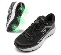 earthinglife grounding Trail Running Shoe for Men Connect to Earth for Natual Healing, Waterproof Hiking Shoes, Anti-Slip Rubber Outsole for Walking, black, 11 UK