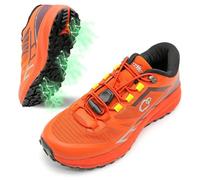 earthinglife grounding Trail Running Shoe for Men Connect to Earth for Natual Healing, Waterproof Hiking Shoes, Anti-Slip Rubber Outsole for Walking, orange, 9 UK