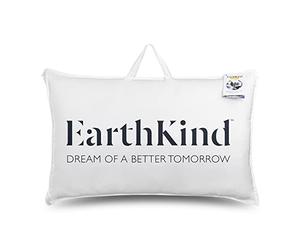 EarthKind Eco Friendly Feather & Down Pillow 1 Pack - Medium Support Back Sleeper Pillow for Back Pain Relief - Soft Cotton Cover, Hypoallergenic, UK Standard Size (48cm x 74cm)