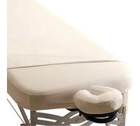 Earthlite Premium Microfiber Massage Sheet Set - Silky, Wrinkle Resistant, Quick Drying, 3piece Set (Fitted, Top, Face Pillow Cover), Cream, Full, 31862