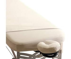 EarthLite Premium Microfiber Massage Sheet Set - Silky, Wrinkle Resistant, Quick Drying, 3piece Set (Fitted, Top, Face Pillow Cover), Cream, Full, 31862