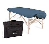 EARTHLITE Premium Portable Massage Table Package SPIRIT - Spa-Level Comfort, Deluxe Cushioning incl. Flex-Rest Face Cradle & Strata Face Pillow, Carry Case (30/32” x 73”) - Made in USA, Mystic Blue