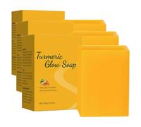 Earthly Derm Turmeric Soap, Earthly Derm Turmeric Glow Soap, Lemon Turmerics Soaps Tablets, Cleanse Skin, Moisturizing & Soothing Gentle Cleanser Soaps for All Skin Types (3pcs)