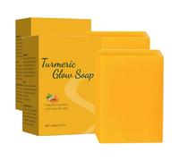 Earthly Derm Turmeric Soap, Earthly Derm Turmeric Glow Soap, Lemon Turmerics Soaps Tablets, Cleanse Skin, Moisturizing & Soothing Gentle Cleanser Soaps for All Skin Types (2pcs)