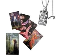 Earthly Souls Spirits Oracle Deck - Size 12x7 cm - English Language Coated Paper - Perfect for Beginners - Includes Tarot Necklace
