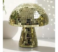 Earthradius Disco Ball Decoration Mirror Reflective Mushroom Shape Ball Wedding Party Room Table Bar Stage Ornaments DJ Lighting Reflections (Gold, 4")