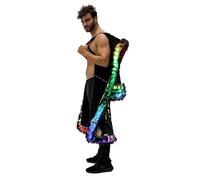 Earthradius Men's LED Sequin Coat Luminous Light Up Clothing Stage Costume Wear Winter Coat for Party Nightclub Performance, Led Sequin King Coat in "Black-gold“, 3XL