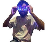 Earthradius USB Recharge Rezz Led Glasses Light up Goggles Rainbow Full Color Spectrum Rave Eye Costume Night Club Party (A-Shape C)
