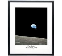 Earthrise Photo Framed Space Wall Art Ready Framed Space Print / Space Posters Earth Rise Photo Astronomy Decor Bedroom Wall Art & Space Posters for Walls Astrophysics Decor Earth Gifts (8 x 10)