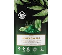 Earths Basket Organic Super Greens Powder - 100g - Blend of Spirulina, Chlorella, Wheatgrass & Barley Grass - Rich in Vitamin A, B12 & Iron