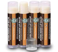 Earth's Daughter SPF Lip Balm Pack of 4 - Lip Sunscreen, SPF 15, Organic Ingredients, Coconut Flavor, Beeswax, Coconut Oil, Vitamin E - Hypoallergenic, Paraben Free, Gluten Free