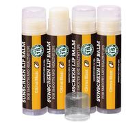 Earth's Daughter Stocking Stuffer Lip Balm SPF Pack of 4 - Lip Balm Sun Cream, SPF 15, Organic Ingredients, Citrus Flavour