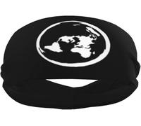 Earths Flat Map Sports Sweatbands for Men & Women, Non-Slip Elastic Wristbands & Headbands for Basketball, Tennis, Workout, Gym, Yoga, Absorbent & Breathable (Black)