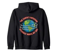 Earth's Rotation Funny Science Pun Globe Zip Hoodie