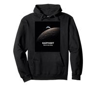 Earthset 2026 This Is Not Irony Moon Earthrise Space Graphic Pullover Hoodie