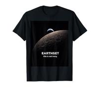 Earthset 2026 This is Not Irony Moon Earthrise Space Graphic T-Shirt
