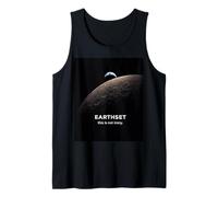 Earthset 2026 This is Not Irony Moon Earthrise Space Graphic Tank Top
