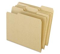 Earthwise by Pendaflex 04342 Recycled File Folders, 1/3 Top Tab, LTR, Natural (Box of 100)